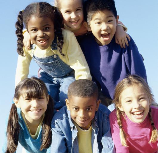 Children in a pyramid