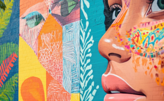 Mural art face 