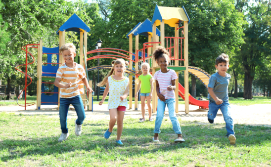 Group of children playing at a playground