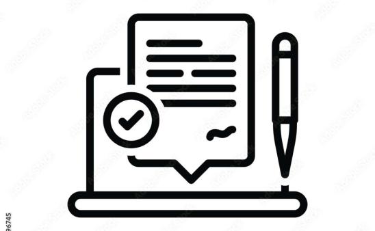 Icon of laptop and pen