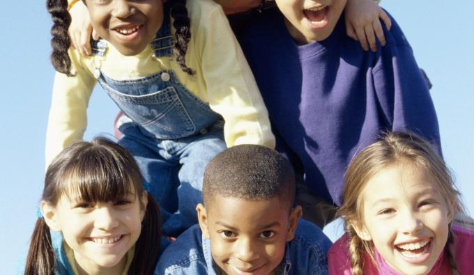Children in a pyramid
