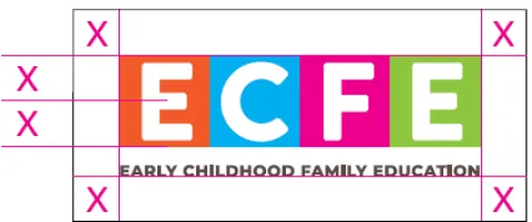 Diagram of the spacing required around the ECFE wordmark