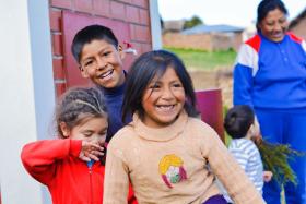 Native American children with adult relative or child care provider