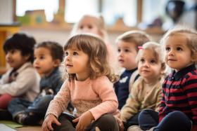 Engaged toddlers during group time