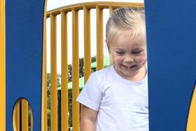 Girl smiling on the playground