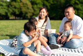 Family having a picnic